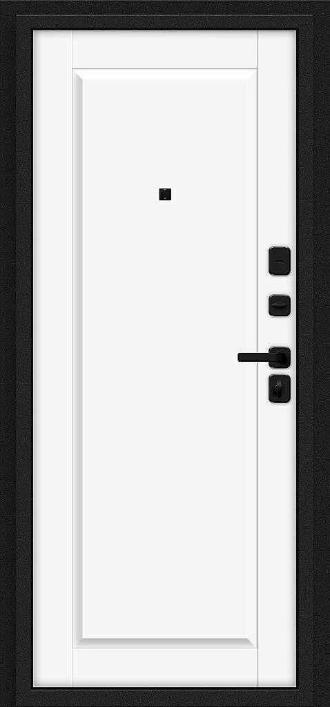 Входная дверь Сьют МФ/SBlack Букле черное/White Silk BR6204 внутренняя сторона