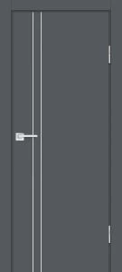 Межкомнатная дверь P-20 AL  молдинг Графит матовый