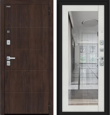 Дверь Браво Флэт/BChrome Almon/Bianco Melinga