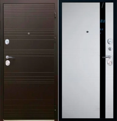 Дверь Верда SD-Prof Фортуна Горький шоколад/ Дуб белый черный лакобель