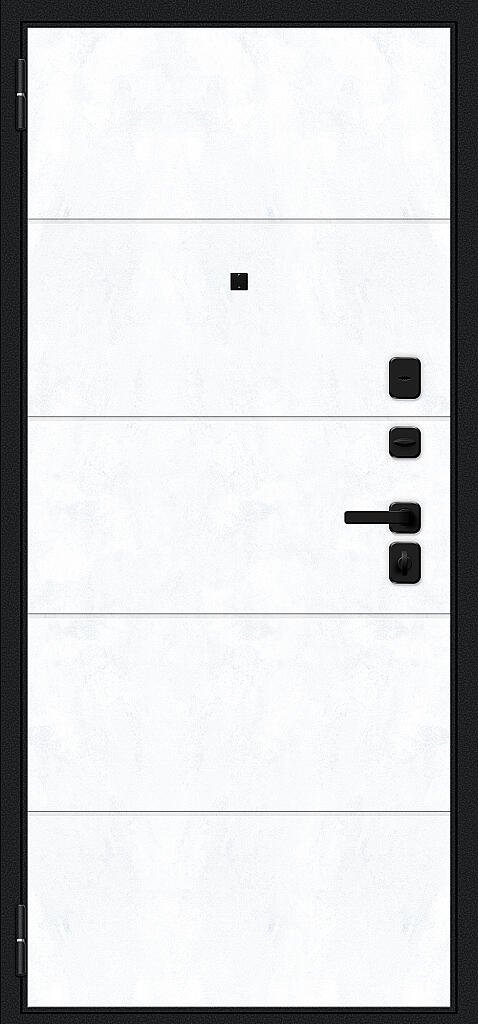 Фото Входная дверь Граффити-1 Инсайд/SBlack Букле черное/Snow Art BR6224 внутренняя сторона